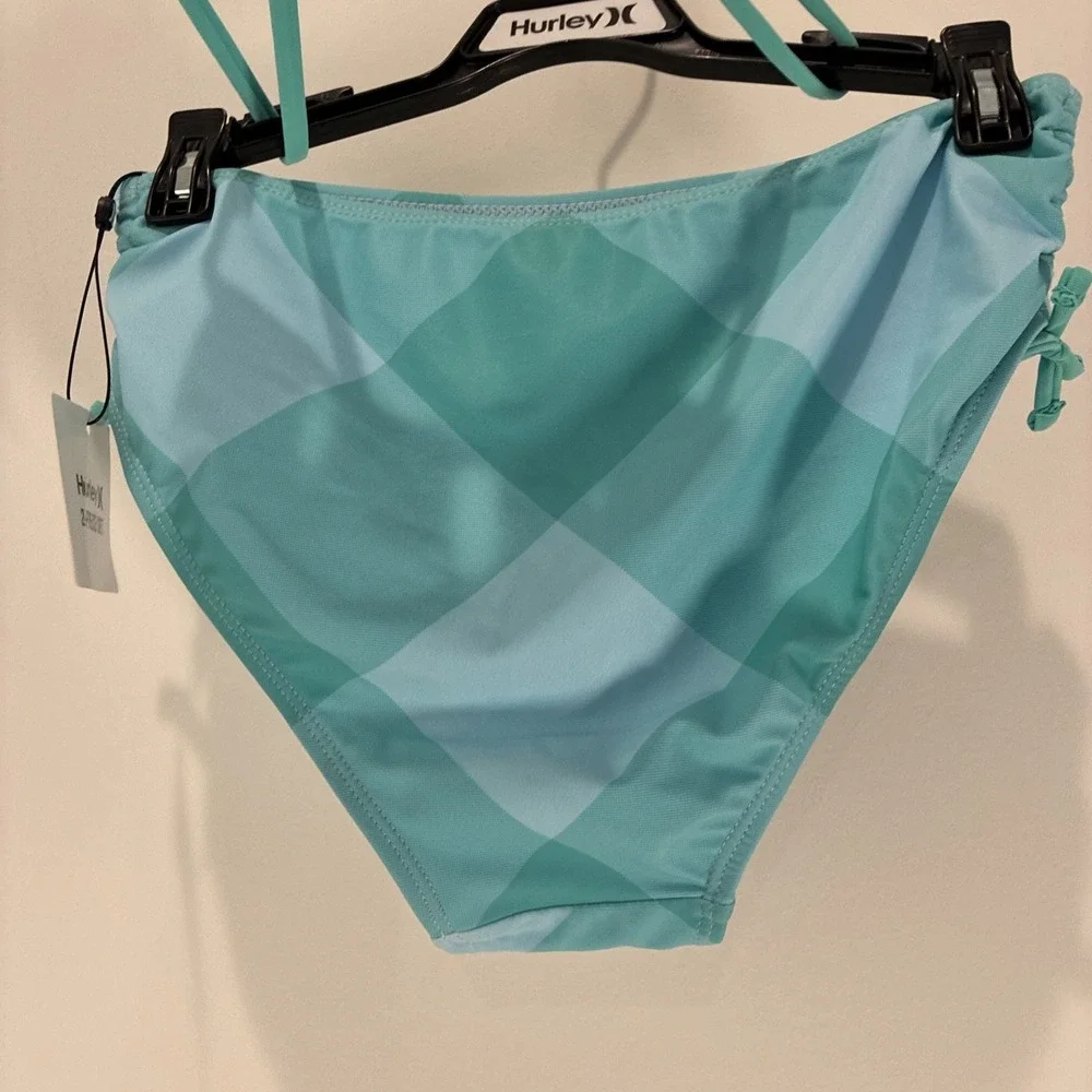 Hurley 2-piece Girls Size 12 Swim Set Bikini Tank Turquoise & Light Blue NWT